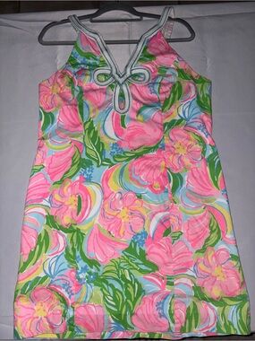 Lilly Pulitzer Pink and White Dress with Signature Woven Tag